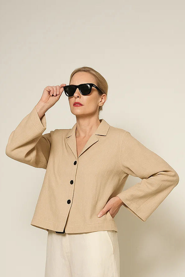linen-cotton blend jacket (421j1)