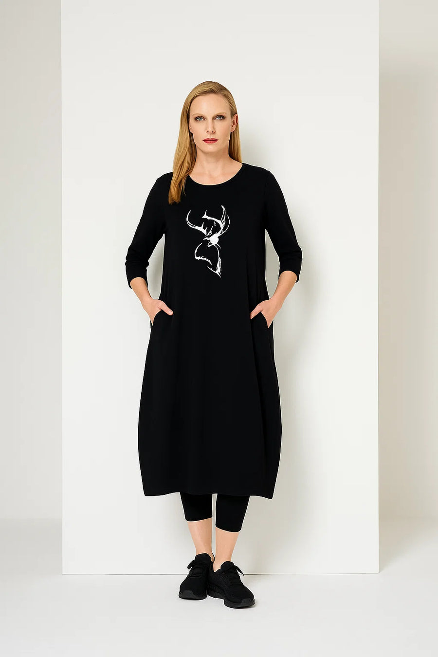 Kleid aus Supima-Baumwolle mit Elasthan (429k2) mit Motivdruck oder Uni