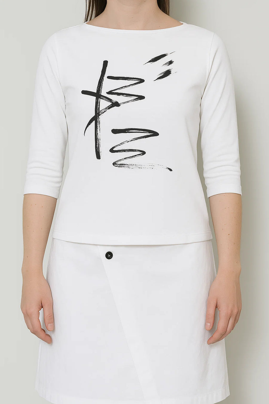 Shirt aus Supima-Baumwolle mit Elasthan (429s1) mit Motivdruck oder Uni