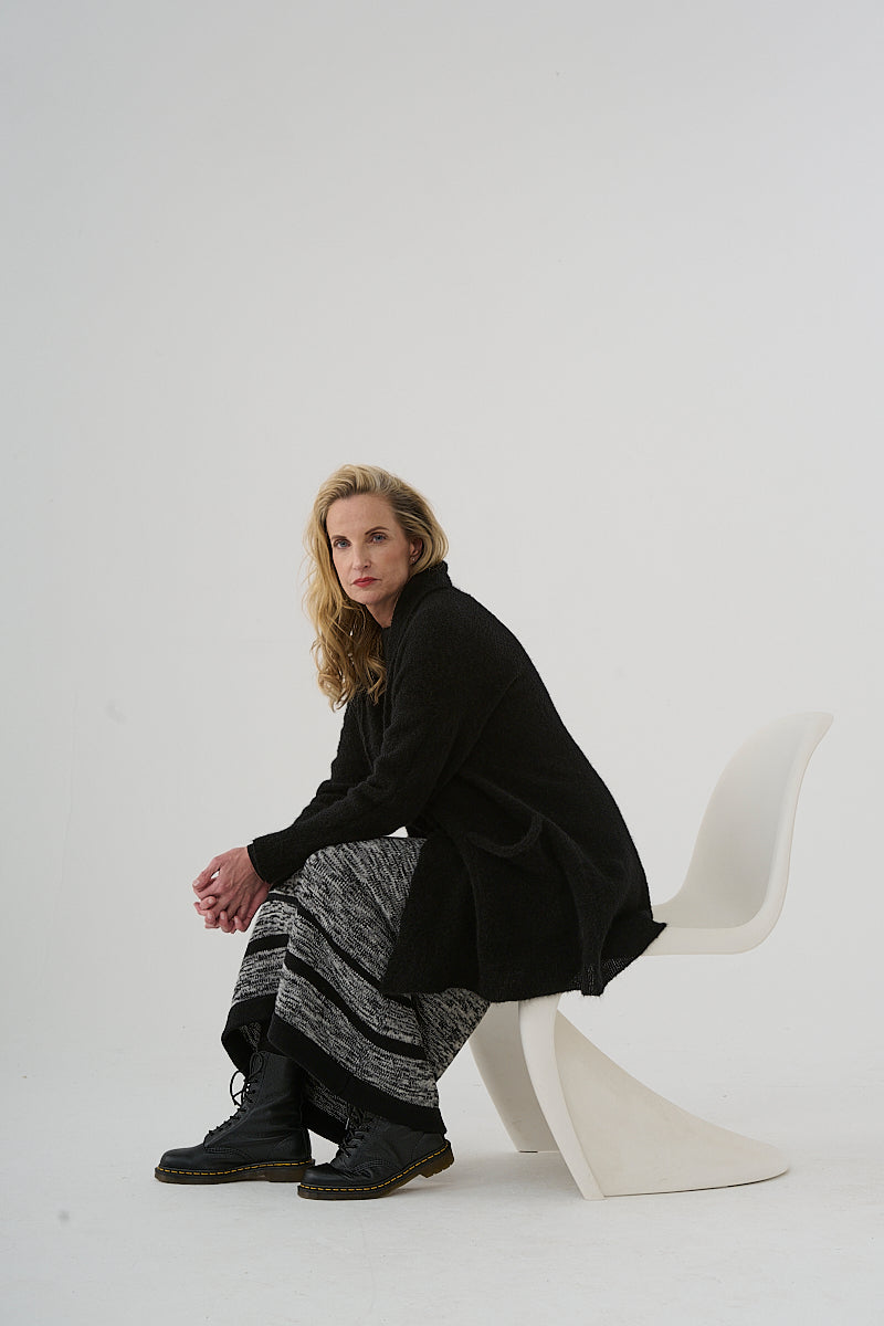 Jacke, Strickjacke (455j3) aus kuscheligem Mohair-Mischgewebe