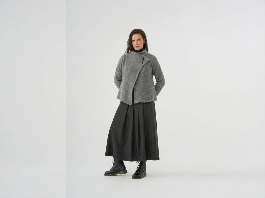 Jacke, Strickjacke (455j5) aus kuscheligem Mohair-Mischgewebe