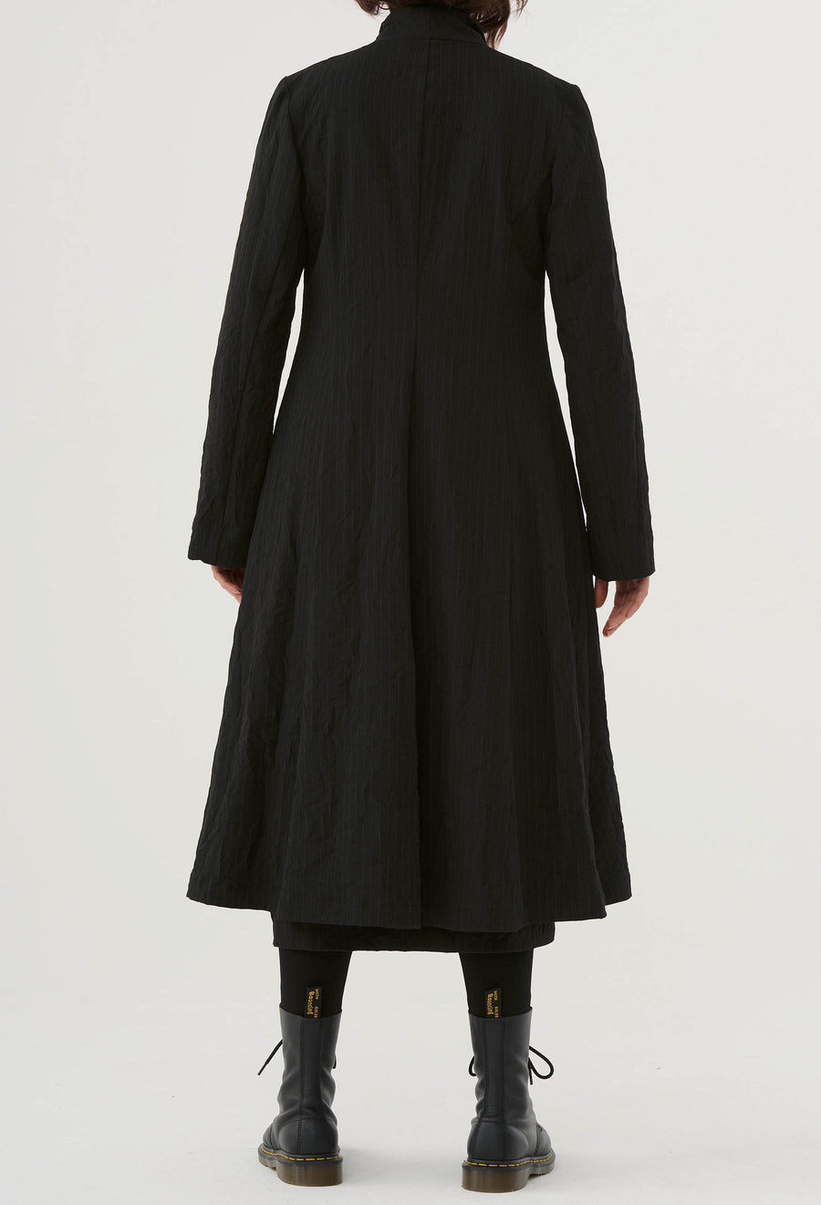 Coat (461m1) made of structured, subtly striped mixed fabric