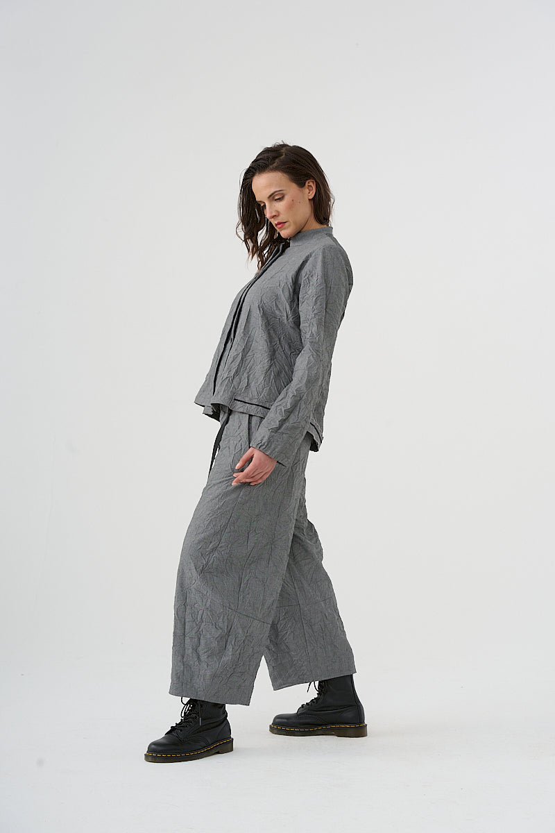 Jacket (462j1) made of finely crushed mixed fabric