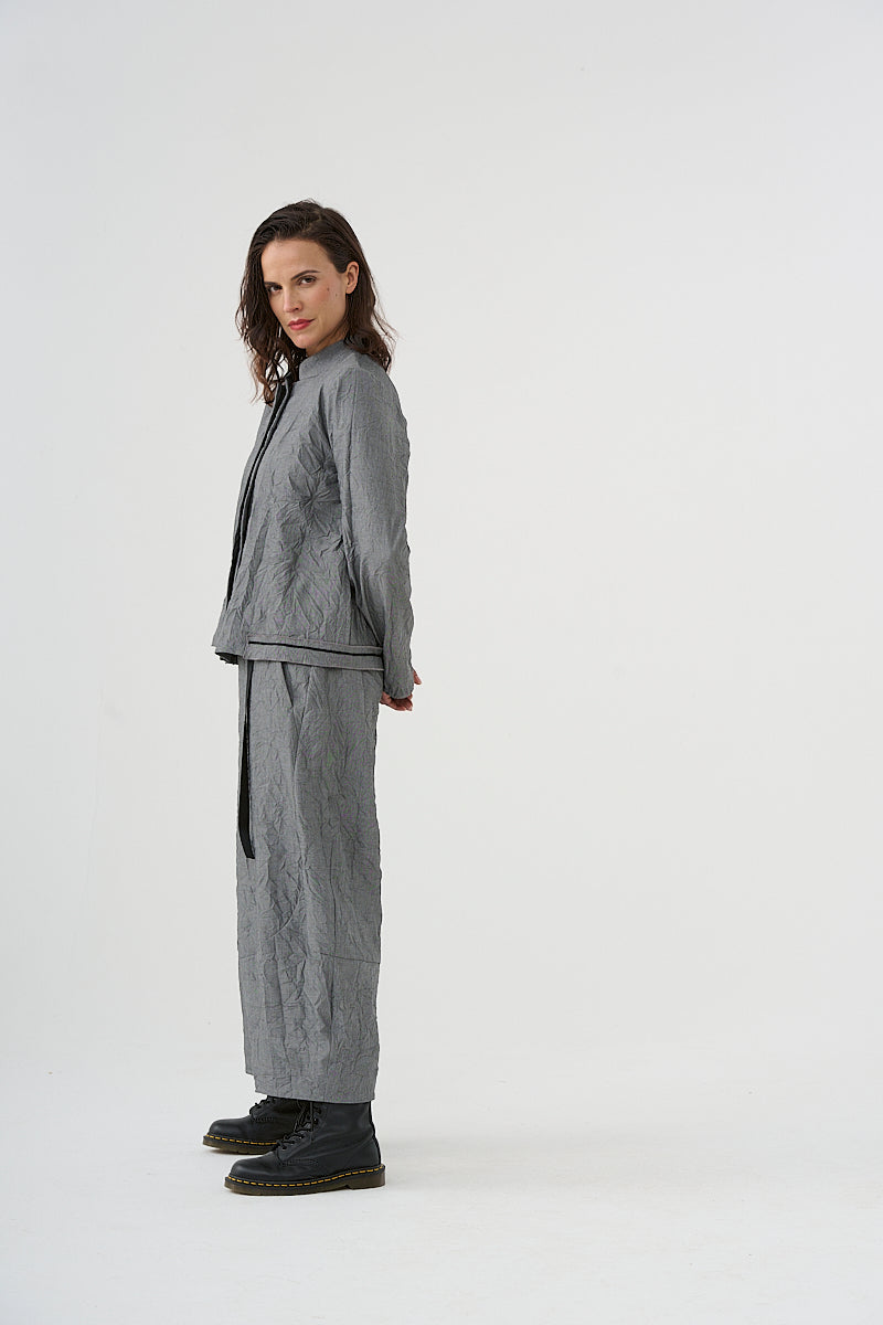Jacket (462j1) made of finely crushed mixed fabric