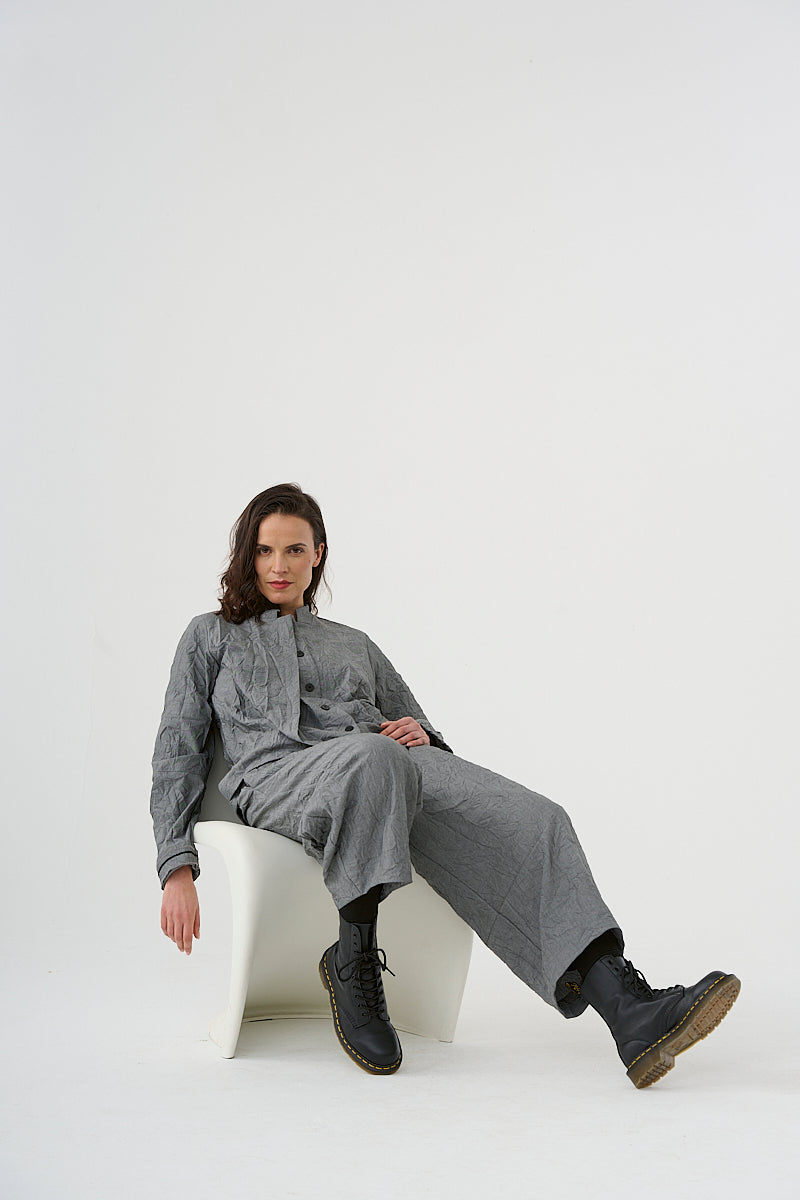 Jacket (462j1) made of finely crushed mixed fabric