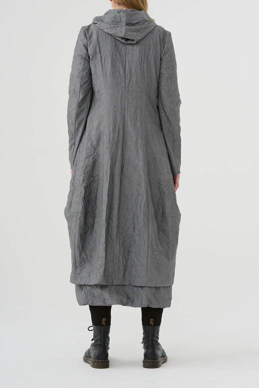 Coat-dress (462k1) made of finely crushed mixed fabric