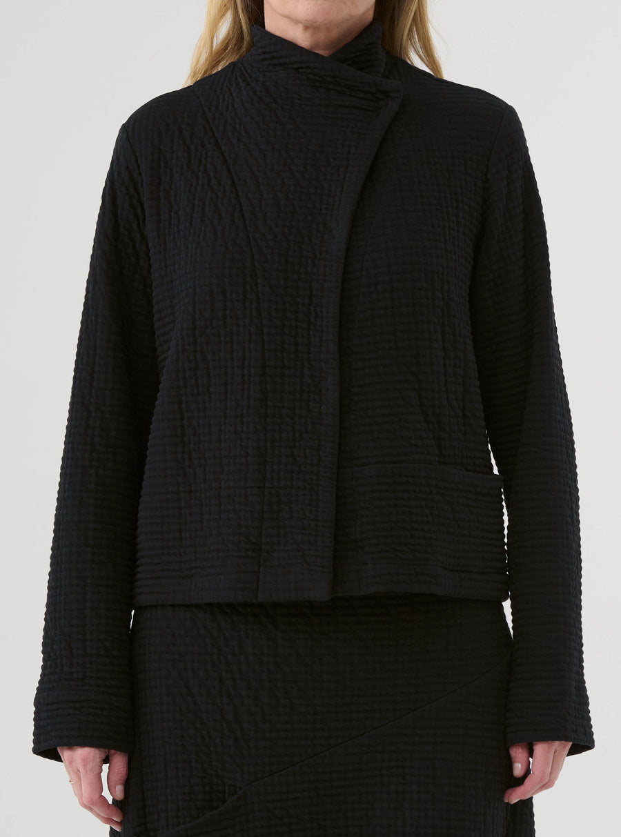 Jacke (468j1) Baumwoll-Strukturjersey mit stylischer Oberfläche