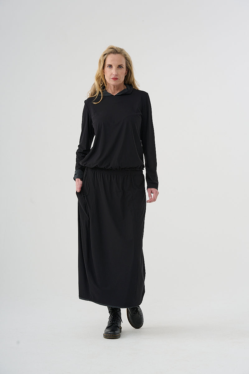 Shirt reversible shirt (472s1) with hood made of techno jersey