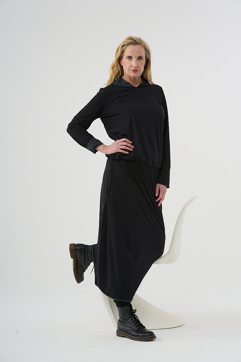 Shirt reversible shirt (472s1) with hood made of techno jersey
