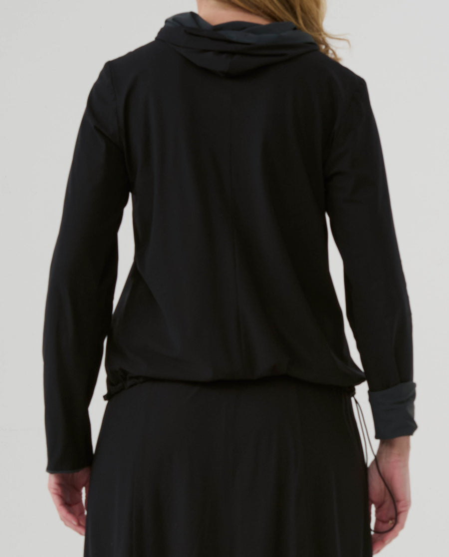 Shirt reversible shirt (472s1) with hood made of techno jersey
