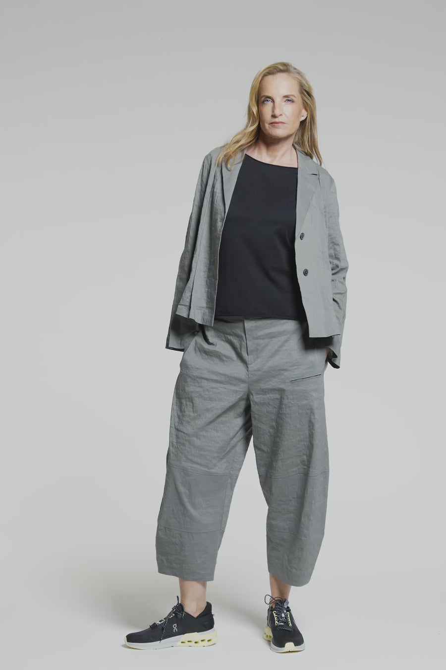 Linen blend trousers with elastane (323h2)