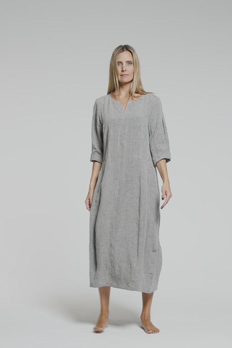 Pure linen dress (324k3)