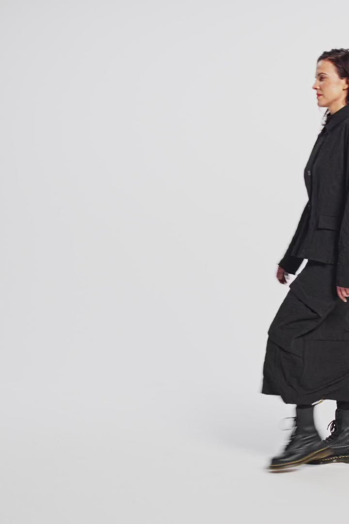 Jacket (461j1) made of structured, subtly striped mixed fabric