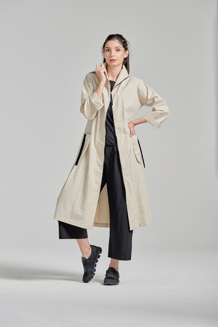 Coat dress from refined pure cotton