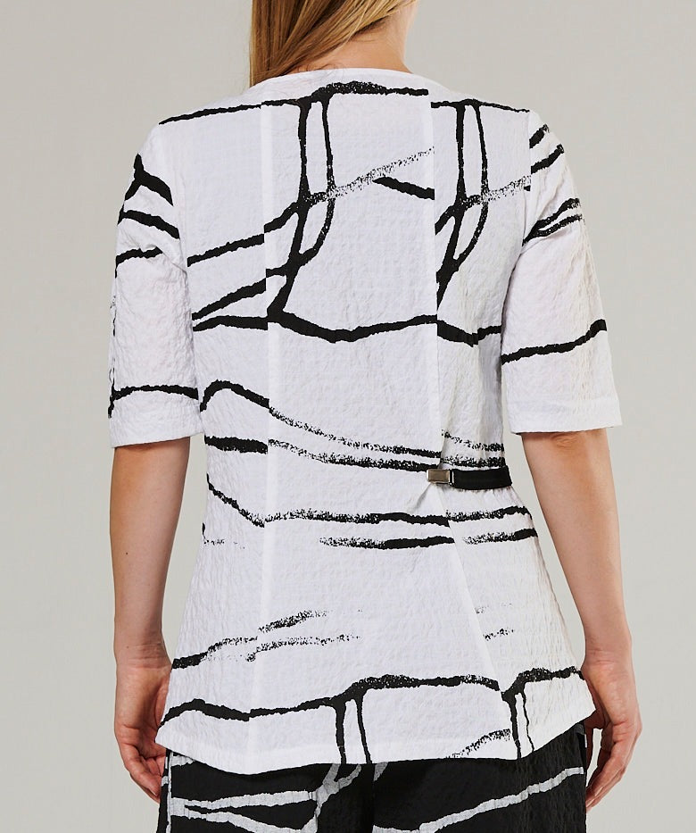 Shirt aus bedruckter Baumwolle-Viskose-Mischung (223s1)  Restposten