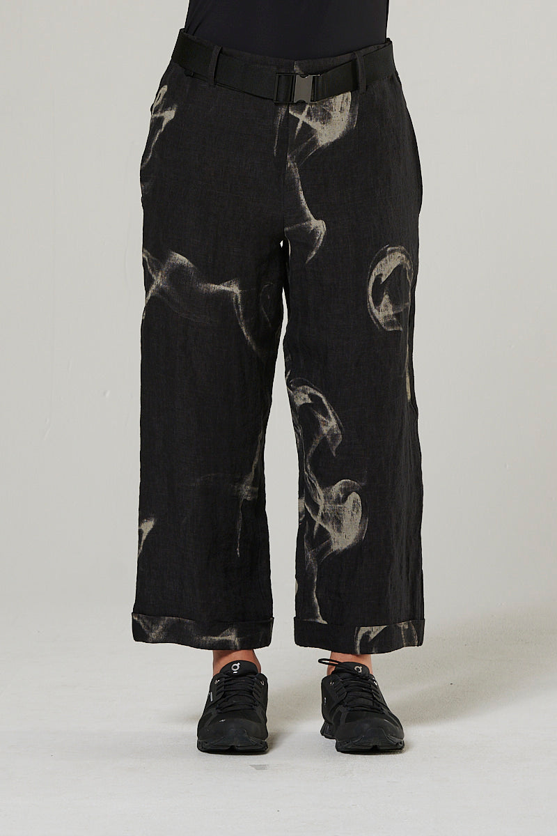 Printed fine linen trousers (Item no. 224h1)