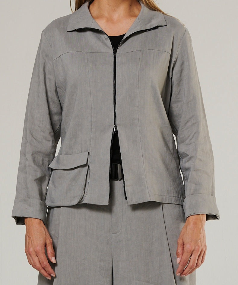 Jacket in a linen/viscose blend with spandex (item no. 227j1)